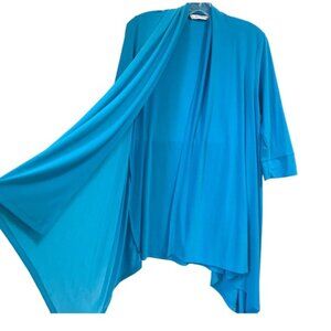 Brian Bailey NEW Draped Open Front Long 3/4 Sleeve Flowy Light Jersey Cardigan S